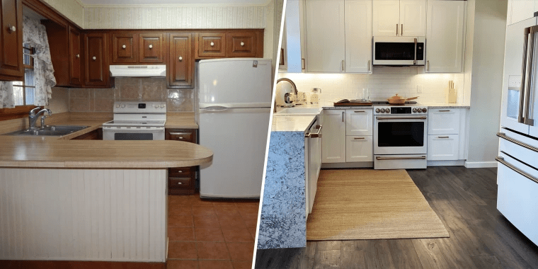 Before and After of a Kitchen