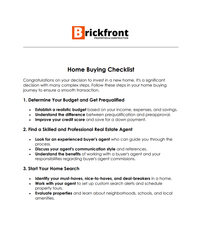 The Complete Home Buying Checklist for 2024