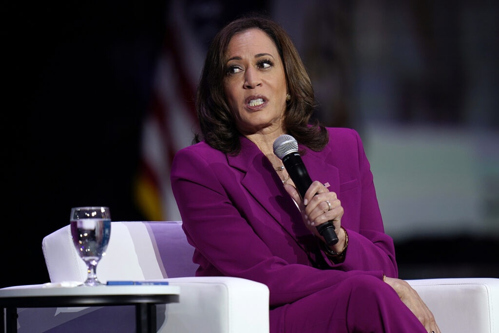 Vice President Kamala Harris speaks at an event in New Orleans